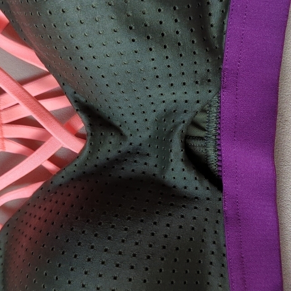 Victoria's Secret Victoria Sport Strappy Sports Bra 34B Green Peachy Purple - Picture 2 of 10